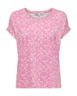 Only Women's Begonia Pink Printed Short Sleeve Top