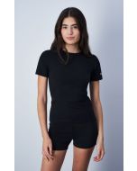 Champion Women's Black Patch Logo Crew Neck T-Shirt