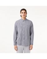 Lacoste Long Sleeve Checked Shirt Blue