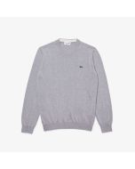 Lacoste Pullover für Herren mit Rundhalsausschnitt aus Bio-Baumwolle in Hellgrau