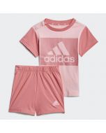 Adidas I Essentials Tee and Shorts Light Pink Rose