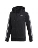 Adidas Sweatshirt 3 Stripes Hoodie Essentials Fleece Schwarz-Weiß