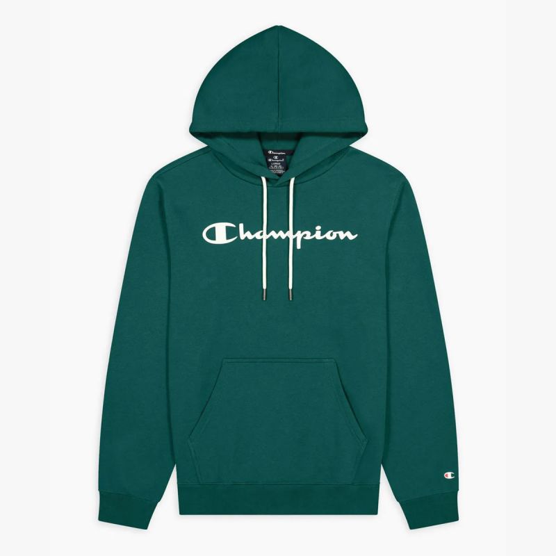 Champion Felpa con Cappuccio in Cotone Verde