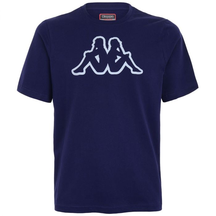 Kappa T-shirt Logo Cromen Blue Marine-Grey