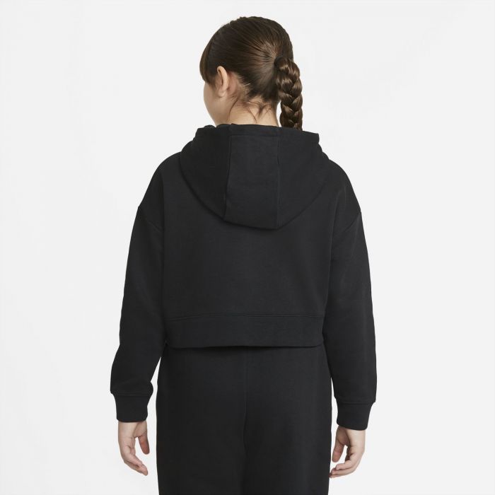 Nike Girl French Terry Cropped Hoodie Nera