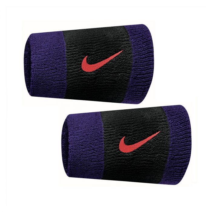 Nike Double Wristbands Viola-Nero-Rosso