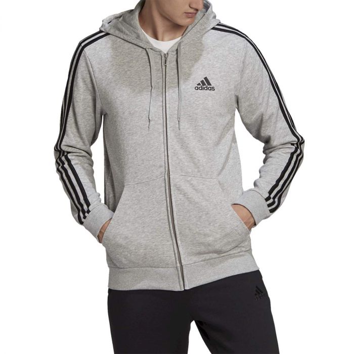 Felpa adidas grigia on sale zip