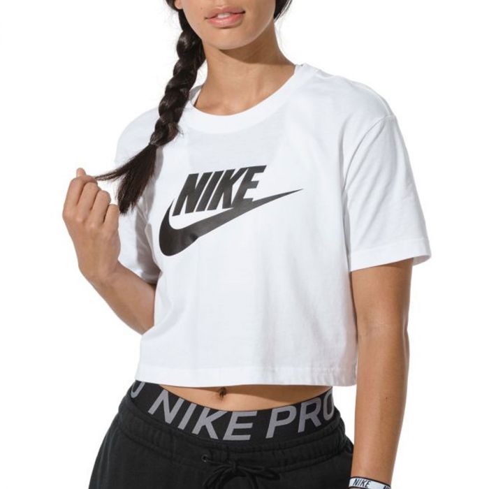 Nike T-shirt Sportswear Essential Cropped White da Donna