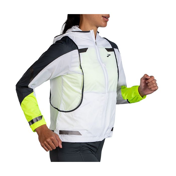 Brooks Run Visible Convertible Jacket White/Asphalt/Nightlife