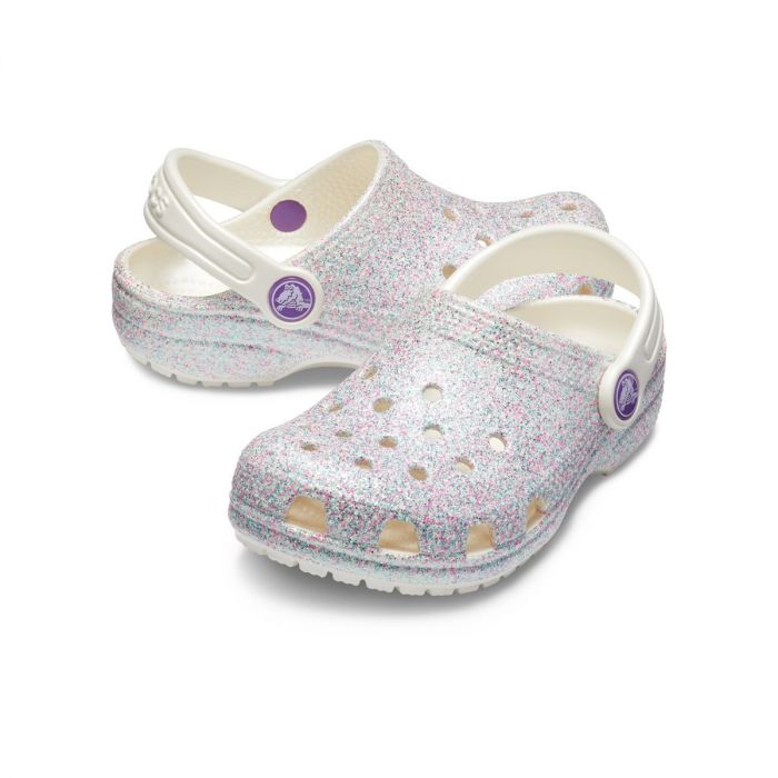 Crocs Classic Glitter Clog Toddler Perla