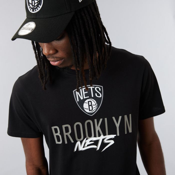 New Era T-Shirt Brooklyn Nets NBA Script Nera