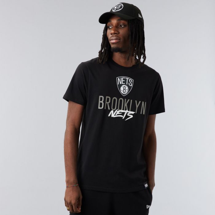 New Era T-Shirt Brooklyn Nets NBA Script Nera