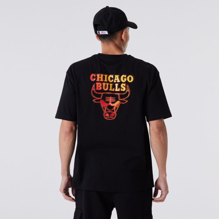New Era T-Shirt Chicago Bulls NBA Neon Fade Nera