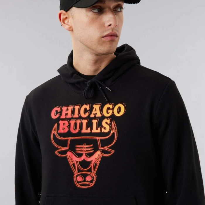 New Era Felpa con Cappuccio Chicago Bulls NBA Neon Fade nero