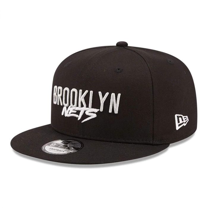 New Era Cappellino 9FIFTY Snapback Brooklyn Nets Script Logo Nero