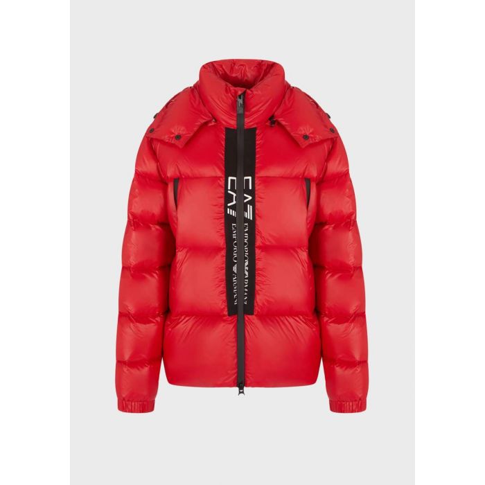 EA7 Piumino imbottito Winter Jackets con cappuccio Rosso