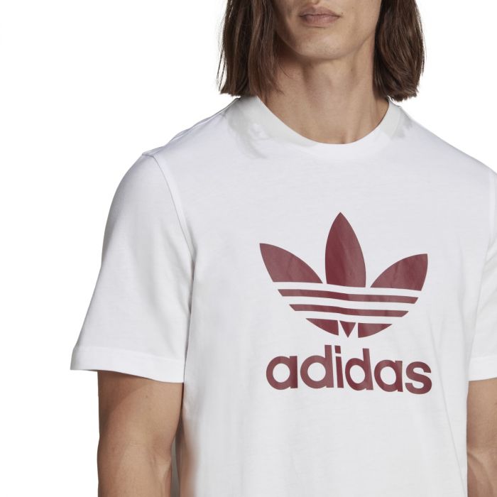Adidas T-Shirt Trefoil White/Red da Uomo