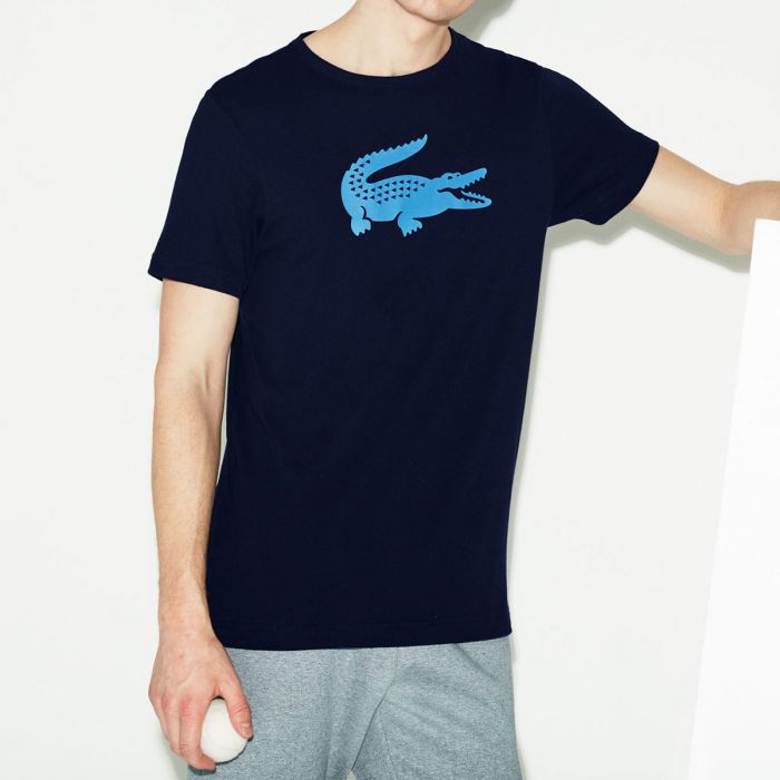 Lacoste T-Shirt Uomo Blu Navy-Azzurro Coccodrillo Oversize