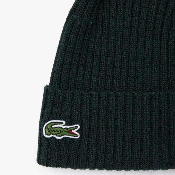 Lacoste Wool Hat with Bottle Green Cuff