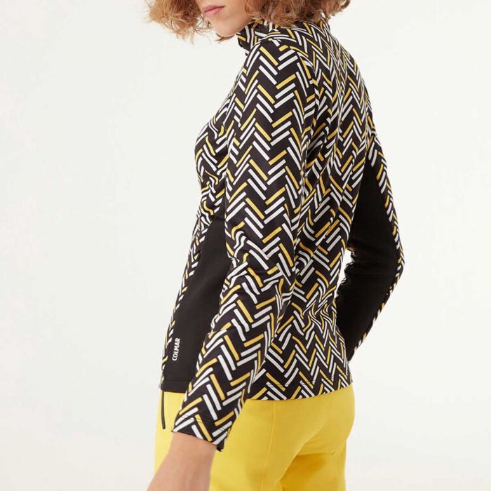 Colmar Yellow-Black Geometric Ski Sweatshirt for Women