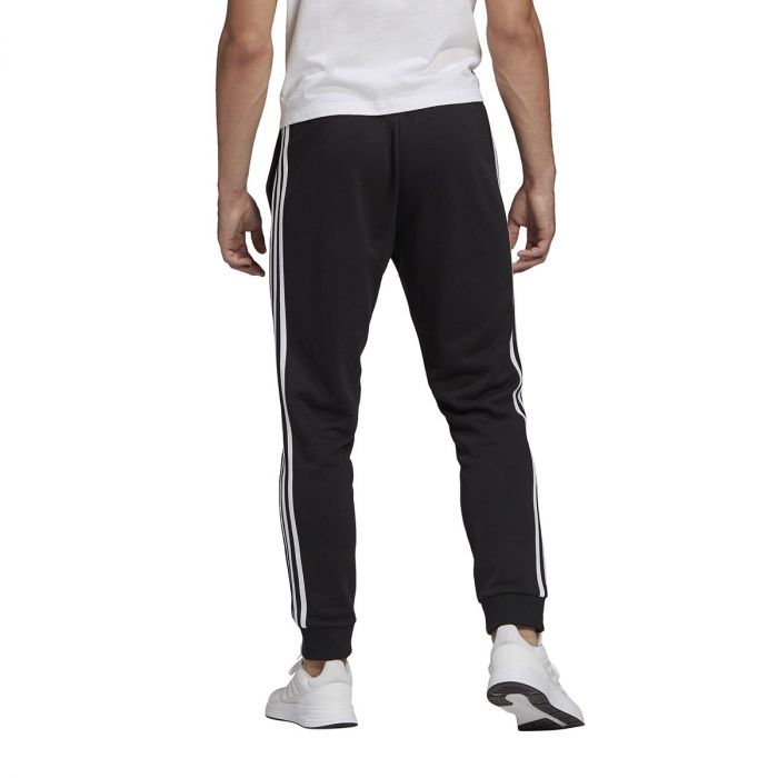 Adidas Essentials Tapered Cuff 3stripes Pantalone Black White