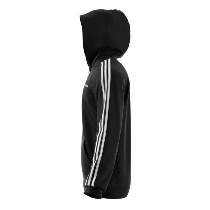 Adidas Sweatshirt 3 Stripes Hoodie Essentials Fleece Black-White