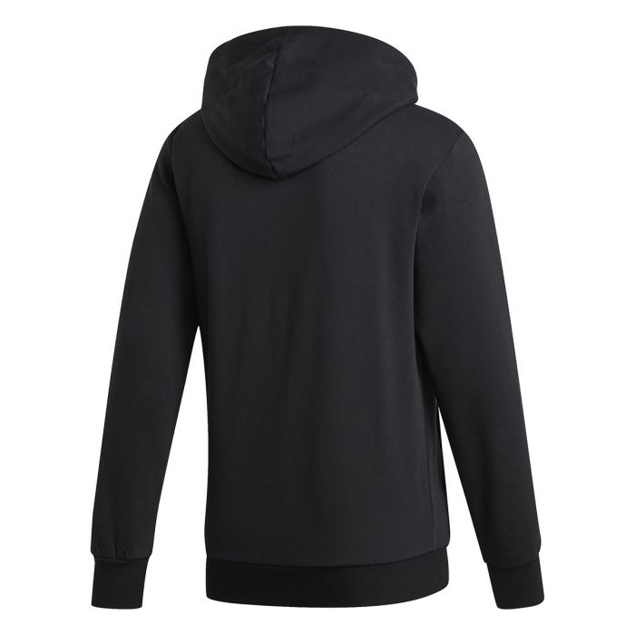 Adidas Sweatshirt 3 Stripes Hoodie Essentials Fleece Black-White