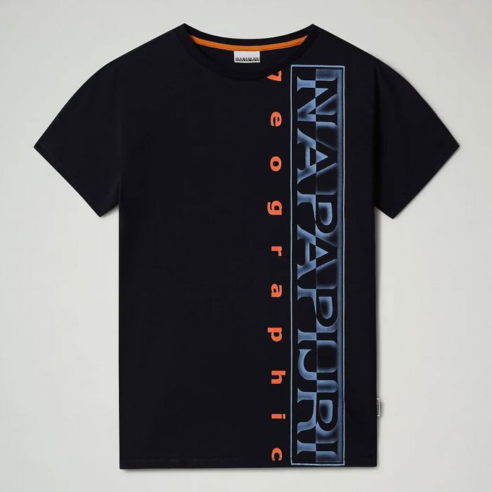 Napapijri T-shirt Sadyr Logo Blue Marine da Bambino