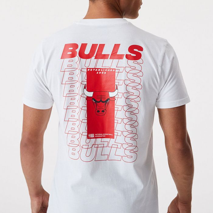 New era T-shirt Nba Repeat Logo Chicago Bulls Bianca