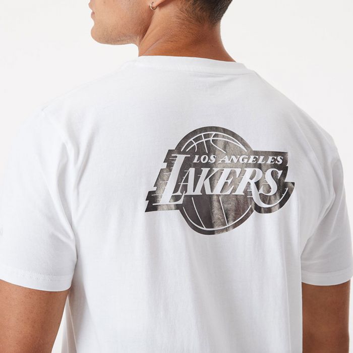 New era T-shirt Metallic LA Lakers White