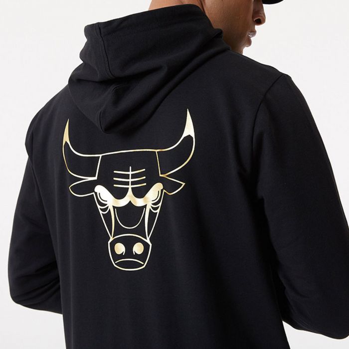 Vintage Official NBA Medium Men's Chicago Bulls Black And Gold Hoodie