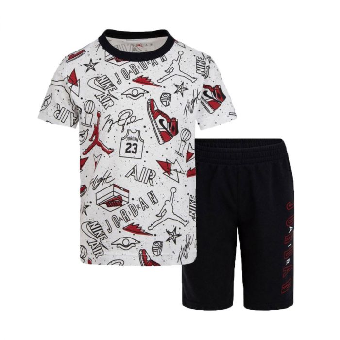 Nike Jordan Set Completo Fun Flight Nero Rosso da Bambino