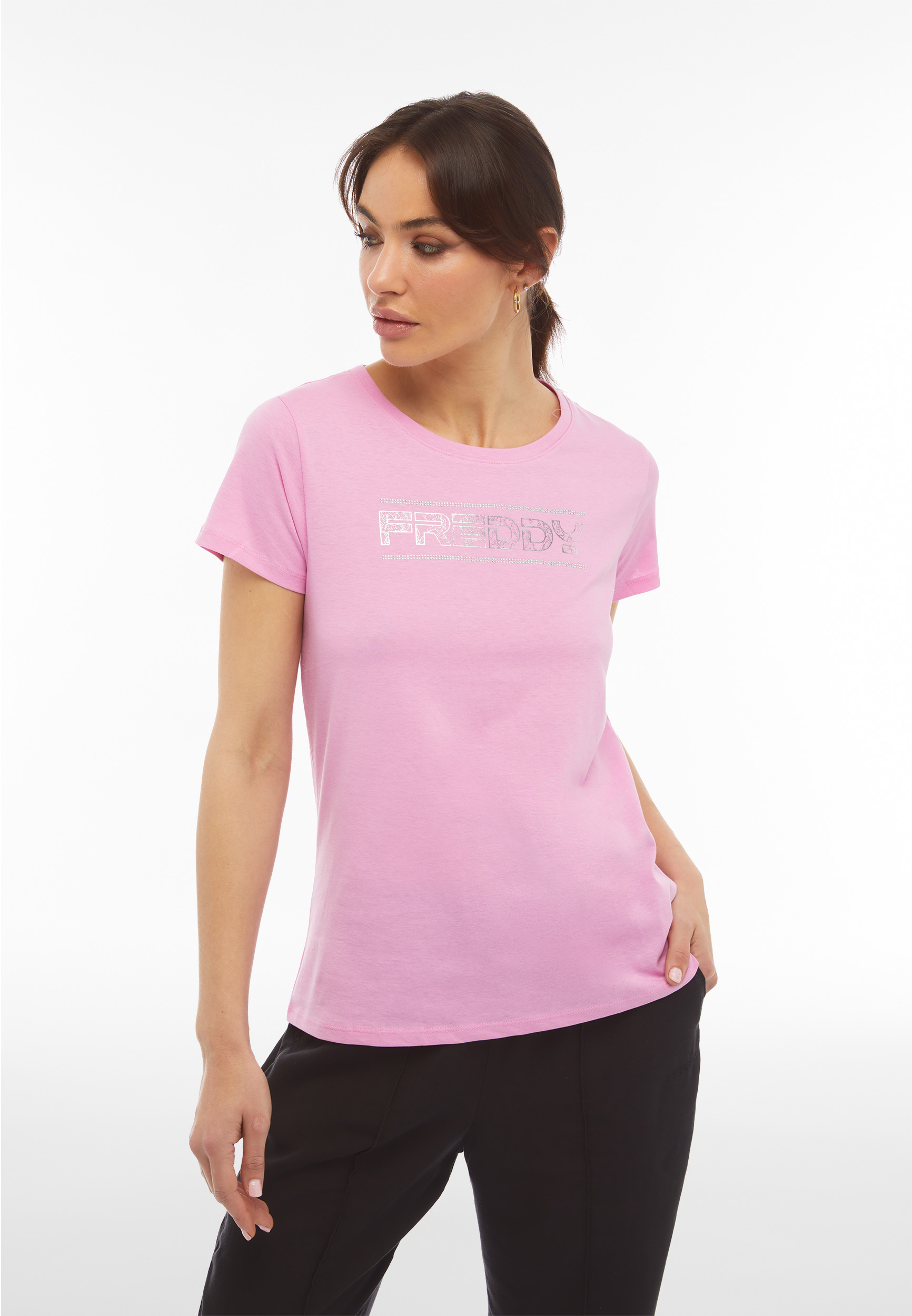 Maglietta rosa donna online