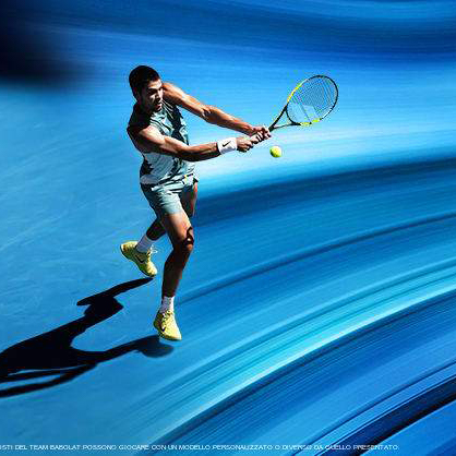 Racchetta da tennis Babolat Pure Aero Gen9 gialla e nera con schema corde 16x19 per topspin